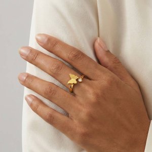 Schmetterlingsglanz Ring – 18K Vergoldeter Edelstahl