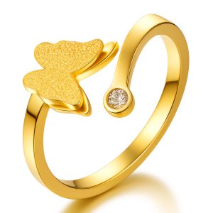 Schmetterlingsglanz Ring – 18K Vergoldeter Edelstahl