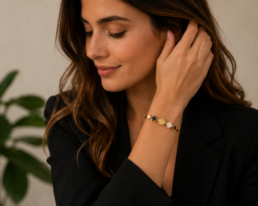 Armband „Blumenwiese“ – 18K vergoldeter Edelstahl