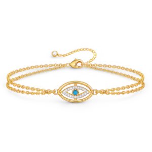 Schutzauge Eleganz Armband – 18K Vergoldeter Edelstahl
