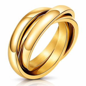 Ewige Verbindung Ring – 18K vergoldeter Edelstahl (Größe: 6)