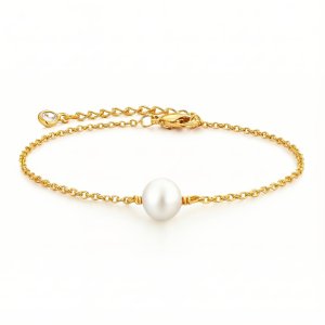 Perlenzauber Armband – 18K vergoldeter Edelstahl