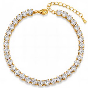 Diamantglanz Tennisarmband – 18K vergoldeter Edelstahl