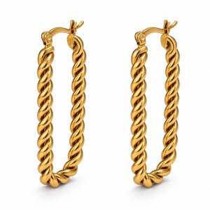 Goldene Spirale Ohrringe – 18K vergoldeter Edelstahl