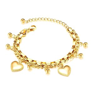 Herzenszauber Armband – 18K Vergoldeter Edelstahl