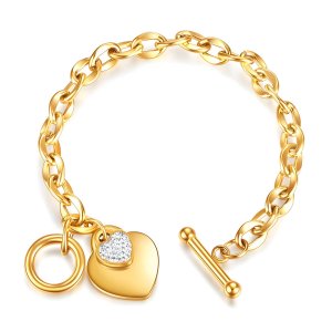 Herzjuwel Armband – 18K vergoldeter Edelstahl