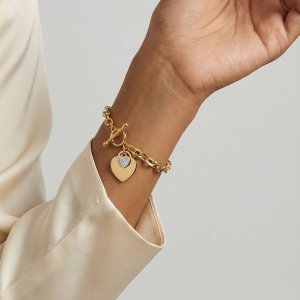 Herzjuwel Armband – 18K vergoldeter Edelstahl