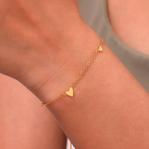 Herzglanz Armband – 18K Vergoldeter Edelstahl