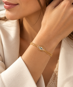 Schutzauge Eleganz Armband – 18K vergoldeter Edelstahl mit türkisem Stein & Zirkonia