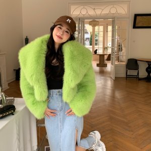 LimeGlow – Damen Kunstpelzjacke mit luxuriösem Flausch-Look | StylesToHome