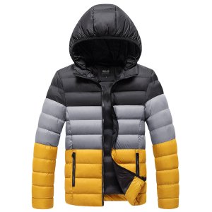 Herren Winterjacke mit Kapuze – Warme, gesteppte Pufferjacke im modernen Colorblock-Design | StylesToHome